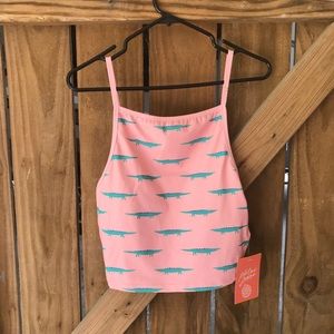 NWT Kortni Jeane Squared Up Top Alligator Print